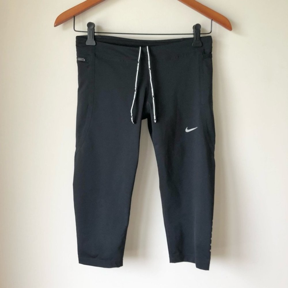 Nike Running Black Dri-Fit Capri Leggings Mesh S